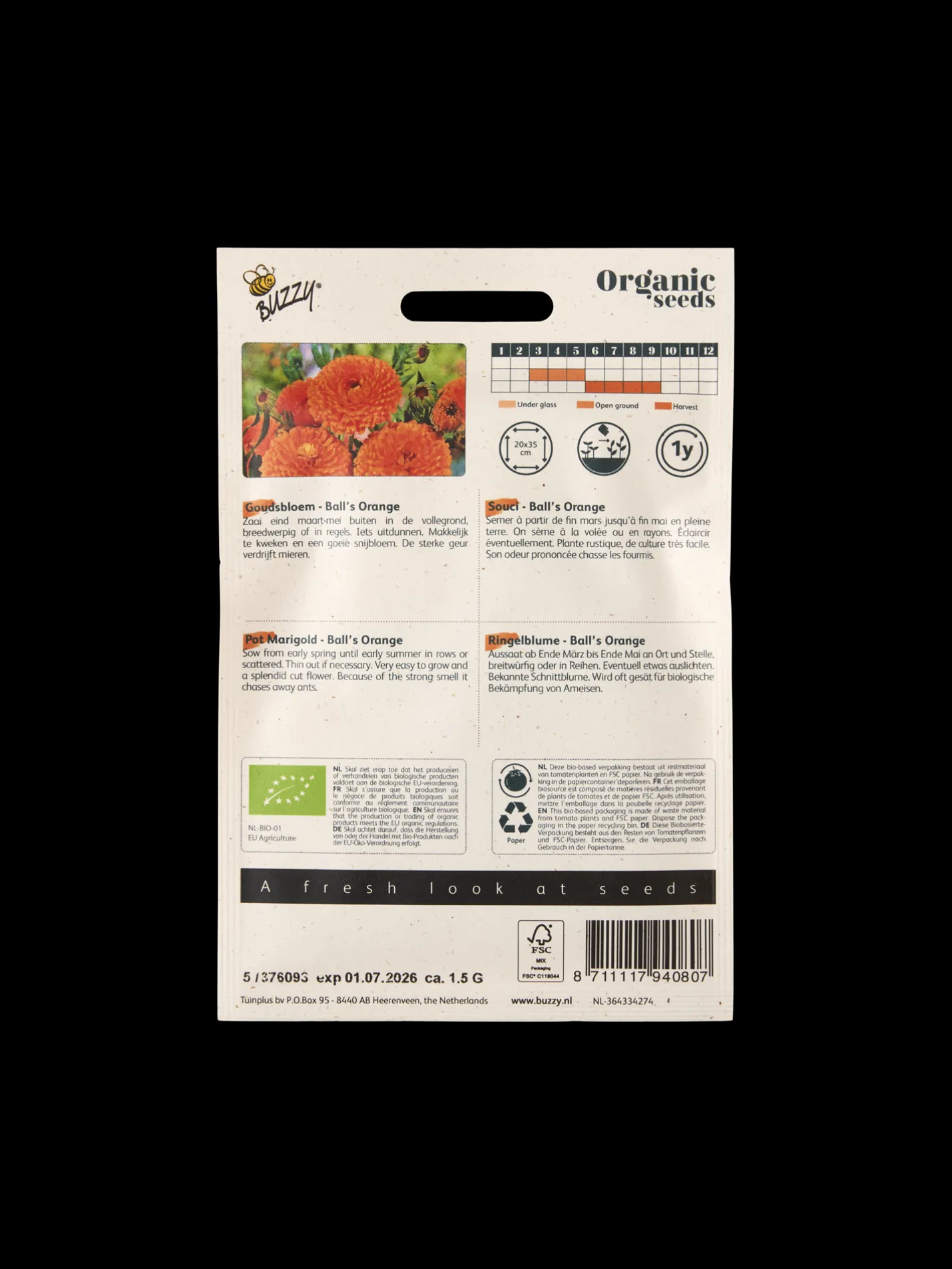 Sale Søstrene Grene Schweiz Buzzy® Bio-Ringelblume Ball‘s Orange Multi
