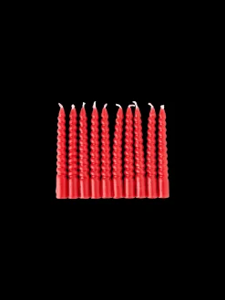 Outlet Søstrene Grene Schweiz Gedrehte Kerzen 10 Cm Red