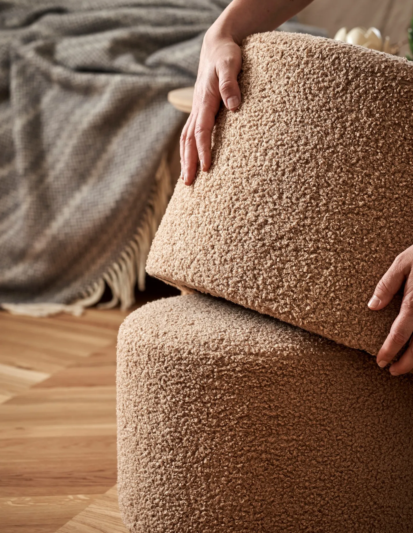 Online Søstrene Grene Schweiz Hocker Mit Teddy-Stoff