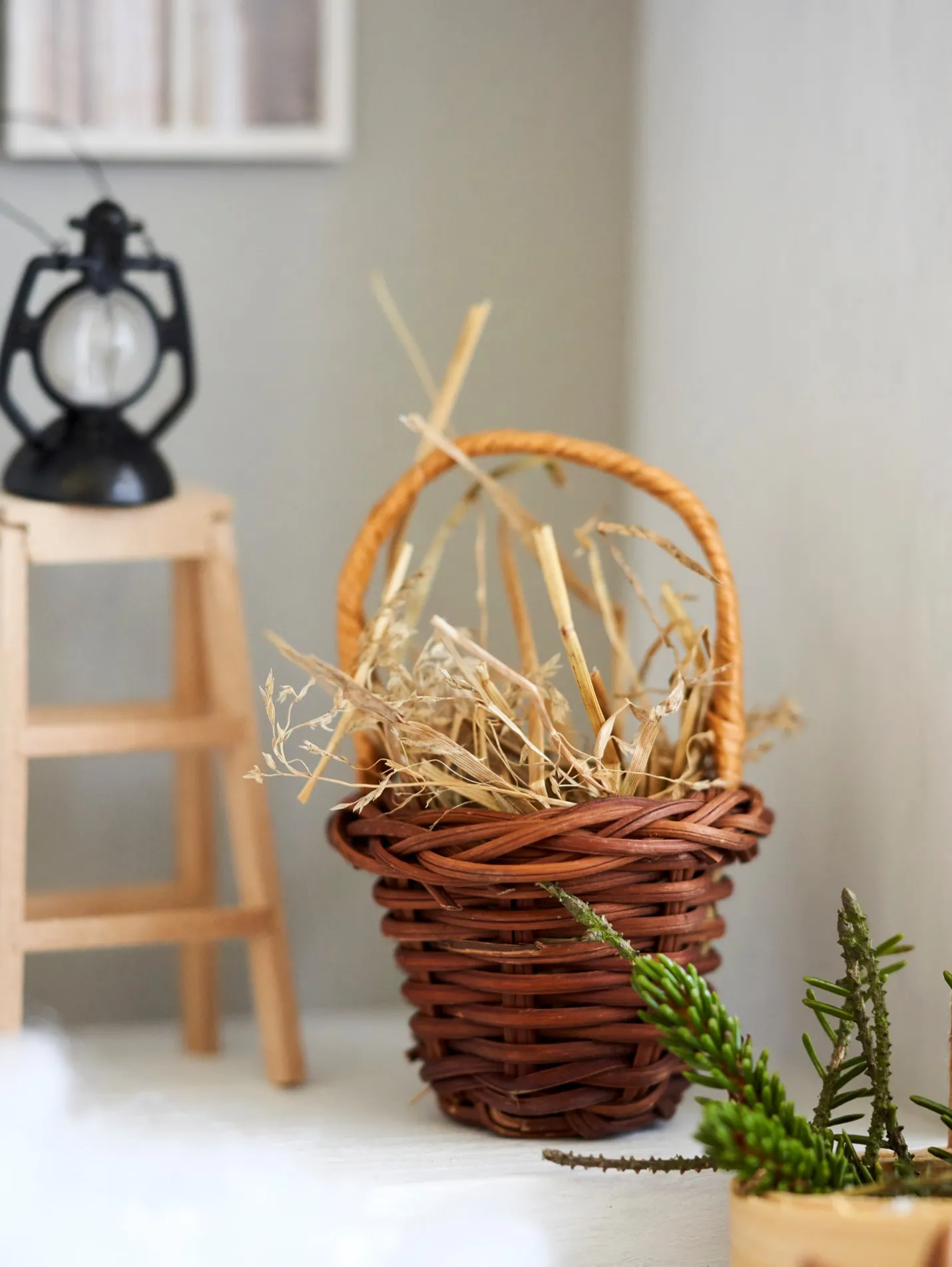 Clearance Søstrene Grene Schweiz Mini-Korb Nature
