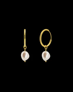 Best Søstrene Grene Schweiz Pearl Drop Hoops Gold