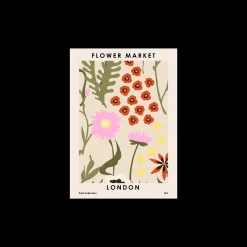 Clearance Søstrene Grene Schweiz Poster Flower Market London 50 X 70 Tomato Red