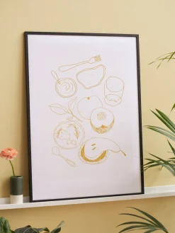 Sale Søstrene Grene Schweiz Poster Køkkenkunst Gelb 50 X 70 Multi