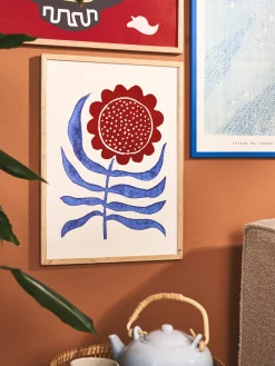Outlet Søstrene Grene Schweiz Poster Red Flower / Lino Print A3 Tomato Red