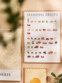New Søstrene Grene Schweiz Poster Seasonal Fruits 50 X 70 Multi