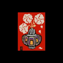 Hot Søstrene Grene Schweiz Poster Ukiyo Vase Flower Rainbow Red 50 X 70 Brick Red