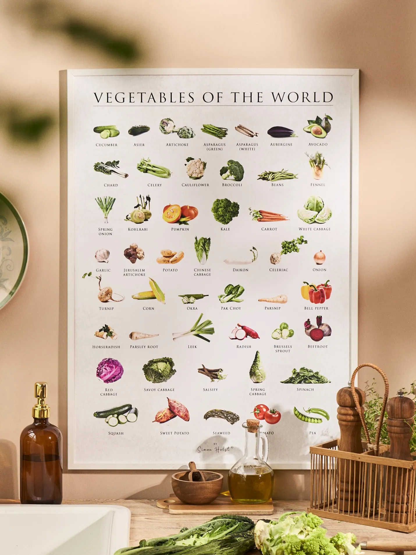 Online Søstrene Grene Schweiz Poster Vegetables Of The World 50 X 70 Multi
