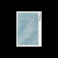 Sale Søstrene Grene Schweiz Poster Woodblock Print Blue A3 Misty Blue