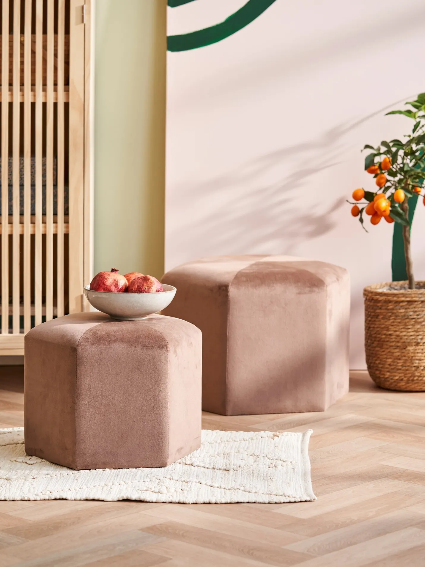 Clearance Søstrene Grene Schweiz Samthocker Brown