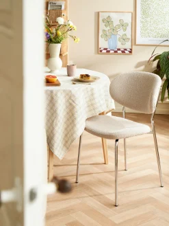 Clearance Søstrene Grene Schweiz Stuhl Mit Bouclé-Stoff Off White