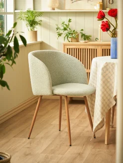 Online Søstrene Grene Schweiz Stuhl Mit Bouclé-Stoff Light Green