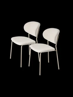 Online Søstrene Grene Schweiz Stuhl Mit Bouclé-Stoff 2er-Pack Off White