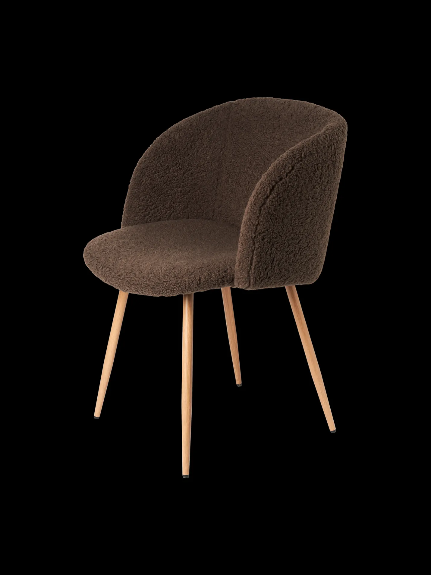 New Søstrene Grene Schweiz Stuhl Mit Teddystoff-Bezug Dark Brown