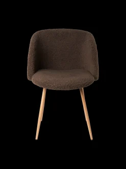 New Søstrene Grene Schweiz Stuhl Mit Teddystoff-Bezug Dark Brown