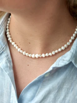 Sale Søstrene Grene Schweiz Timeless Pearl Halskette Off White