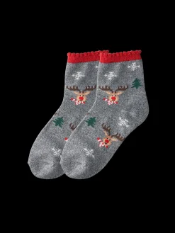 New Søstrene Grene Schweiz Weihnachtssocken Für Kinder 31/34 Anthracite