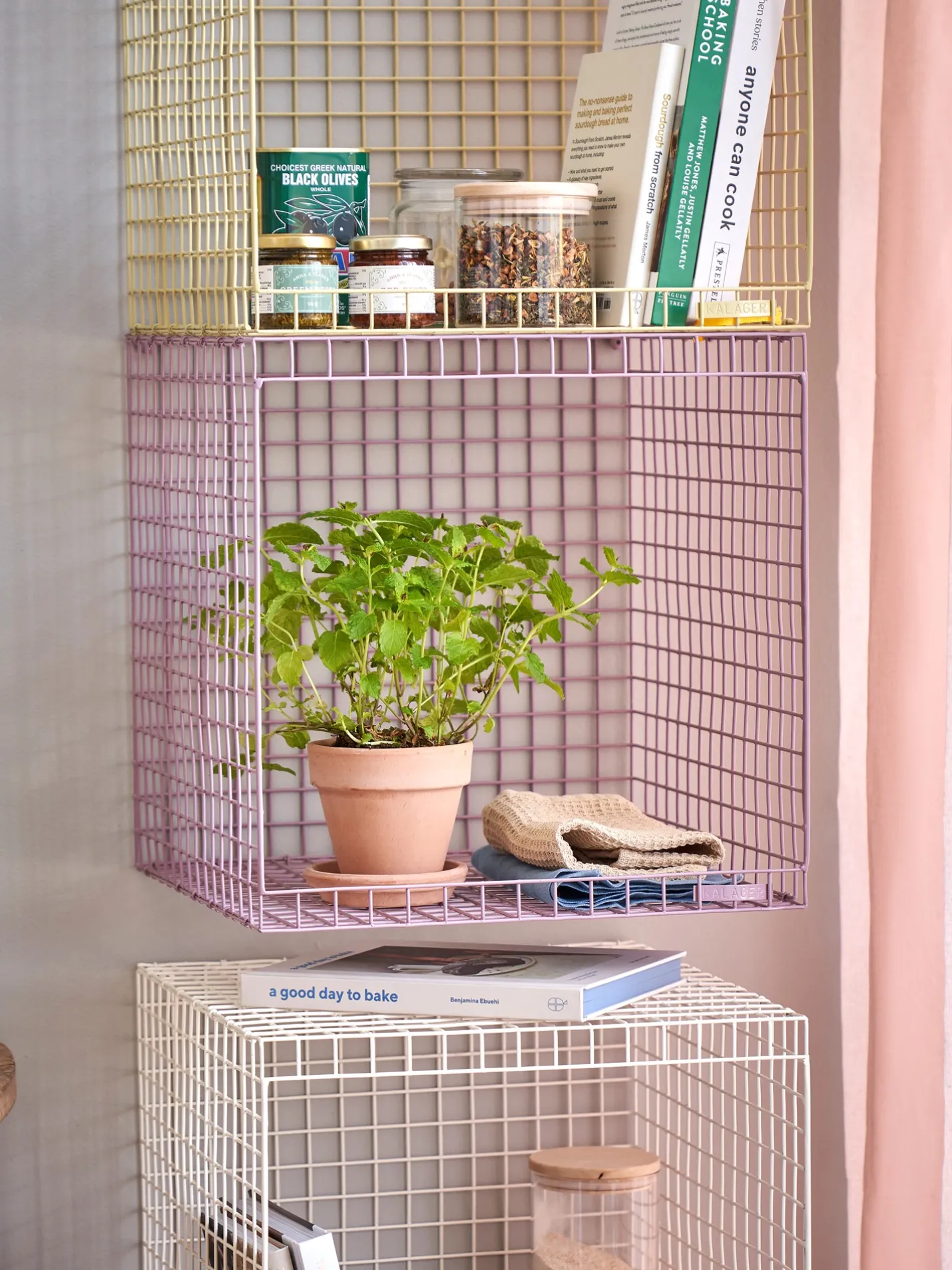 Online Søstrene Grene Schweiz WIRE CUBIC Würfelregal Grape