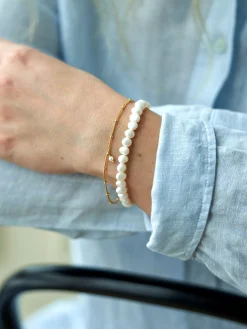 Best Søstrene Grene Schweiz Zeitloses Perlenarmband White